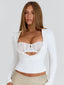 OLYMPIAS LONGLINE TOP WHITE Top 