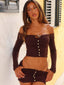MARKEDA SKIRT CHOCOLATE Mini Skirt 