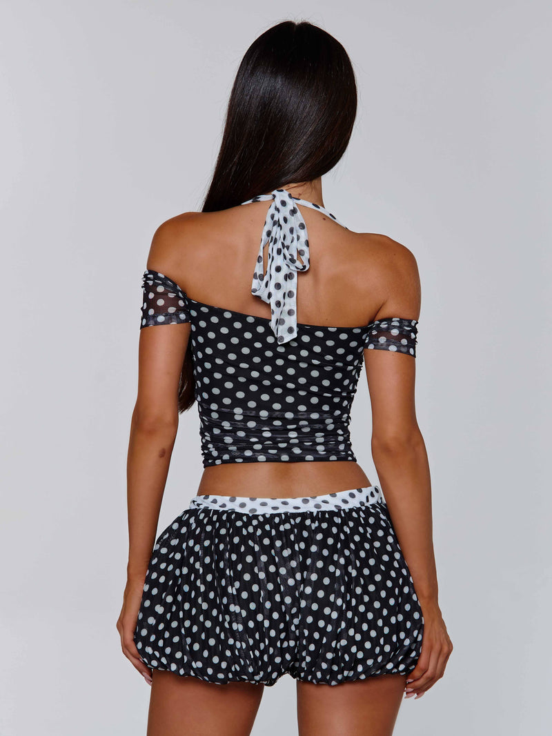 MARLOWE SHORTS BLACK POLKA DOT Shorts 