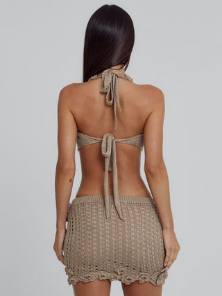 MAYAL MINI SKIRT TAUPE Mini Skirt 