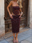 MELINAE TOP CHOCOLATE Crop Top 