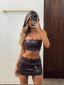 MENA CROP TOP CHOCOLATE PU Crop Top 