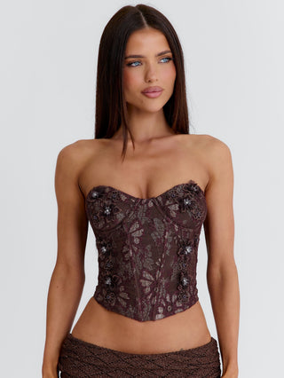 MESMA CORSET TOP CHOCOLATE