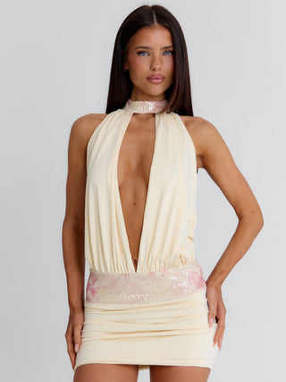 MILANIAN MINI DRESS CREAM Mini Dress 