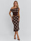 NARELLE MIDI SKIRT BROWN CHECK Midi Skirt 
