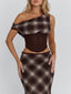 NARELLE TOP BROWN CHECK Corset 