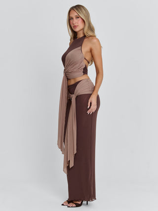 NERINA MAXI SKIRT CHOCOLATE Maxi Skirt 