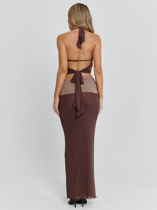 NERINA MAXI SKIRT CHOCOLATE Maxi Skirt 