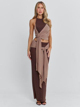 NERINA MAXI SKIRT CHOCOLATE Maxi Skirt 
