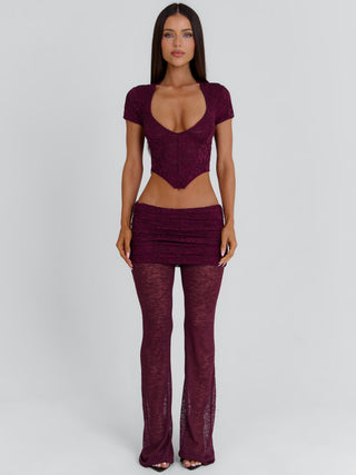 NERISSA CORSET TOP BURGUNDY Corset 
