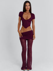 NERISSA PANTS BURGUNDY