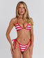 NICOLETTE BIKINI TOP RED WHITE STRIPE Bikini Top 