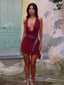 NICOLLE MINI DRESS BURGUNDY Mini Dress 