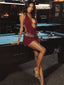 NICOLLE MINI DRESS BURGUNDY Mini Dress 
