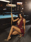NICOLLE MINI DRESS BURGUNDY Mini Dress 