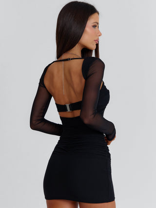 NIKI LONG SLEEVE MINI DRESS BLACK Mini Dress 