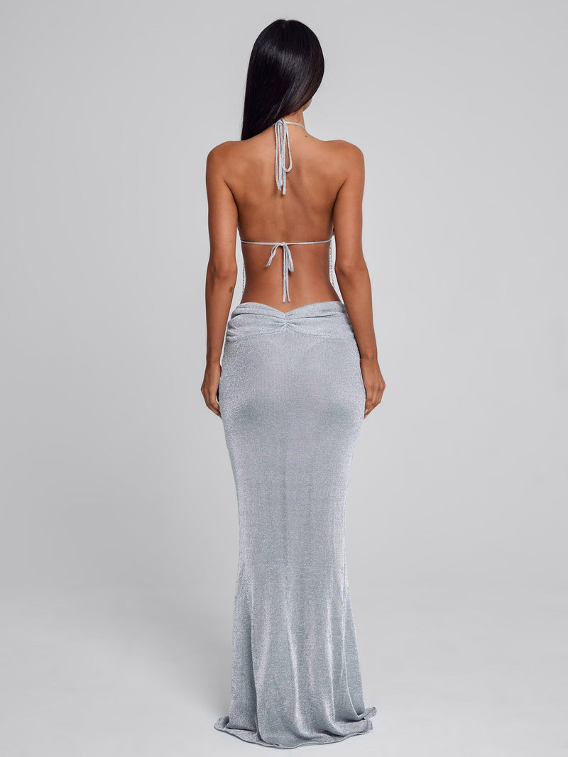NIVRA MAXI SKIRT SILVER Maxi Skirt 