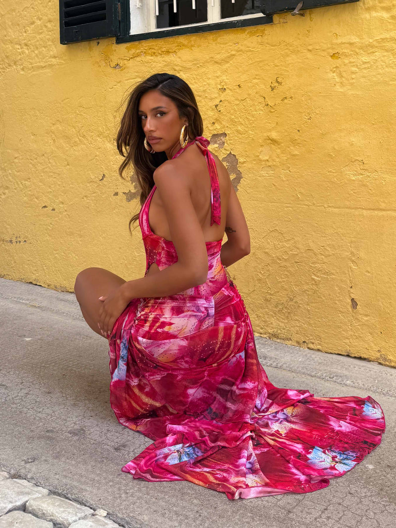 OLIVI MAXI DRESS CRIMSON LILY Maxi Dress 