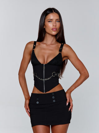 OMARI TOP BLACK Crop Top 