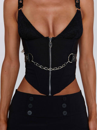 OMARI TOP BLACK Crop Top 