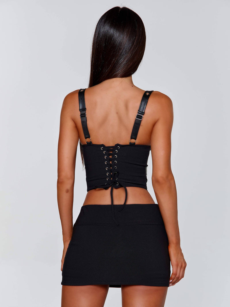 OMARI TOP BLACK Crop Top 