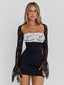 OMERA MINI DRESS BLACK WHITE Mini Dress 