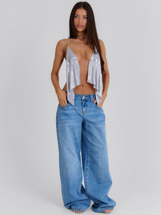 ORA CROP TOP SILVER Crop Top 