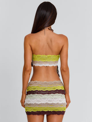 OSLO TOP GREEN STRIPE Crop Top 