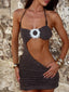 PIERRE MINI DRESS CHOCOLATE BROWN Mini Dress 