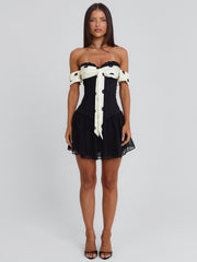 PRESLEY MINI DRESS BLACK POLKA DOT