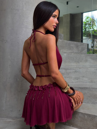 PRISILA MINI DRESS DEEP RED Mini Dress 