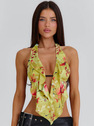 QAHIRA CROP TOP AZZURRA Crop Top 