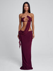 RAER MAXI DRESS BURGUNDY