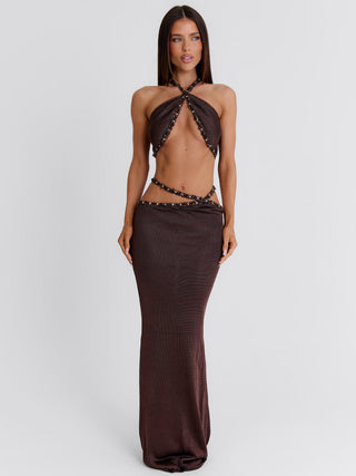 RAI MAXI SKIRT CHOCOLATE Maxi Skirt 