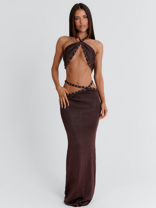 RAI MAXI SKIRT CHOCOLATE Maxi Skirt 