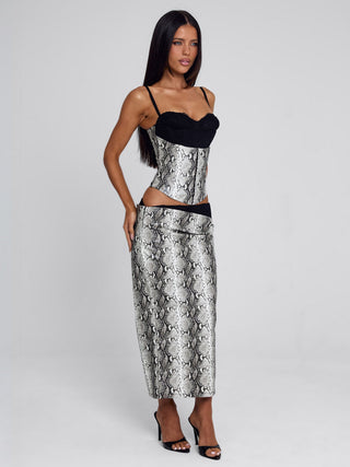 RAVELLE MIDI SKIRT SILVER SNAKE Midi Skirt 