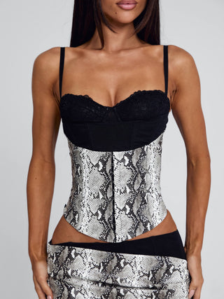 RAVELLE TOP SILVER SNAKE Corset 