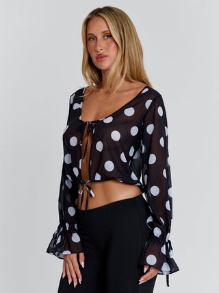 REVI TOP BLACK POLKA DOT Blouse 