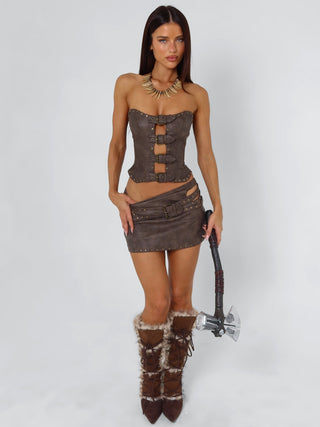RODEO TOP CHOCOLATE Crop Top 