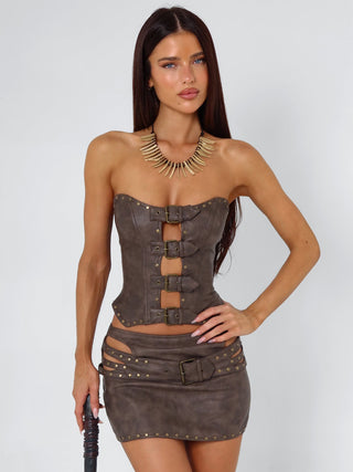 RODEO MINI SKIRT CHOCOLATE Mini Skirt 