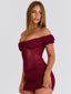 ROSEMARY MINI DRESS BURGUNDY Mini Dress 