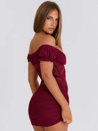 ROSEMARY MINI DRESS BURGUNDY Mini Dress 