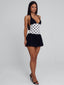 ROSLEIGH MINI DRESS BLACK AND WHITE Mini Dress 