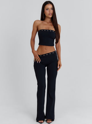 ROXIE LONGLINE TOP BLACK Top 