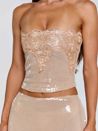 SAELA TOP BEIGE Crop Top 