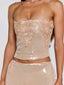 SAELA TOP BEIGE Crop Top 