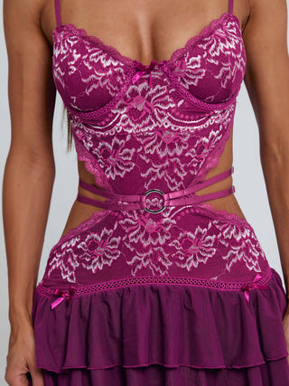 SANTANA MINI DRESS BURGUNDY Mini Dress 