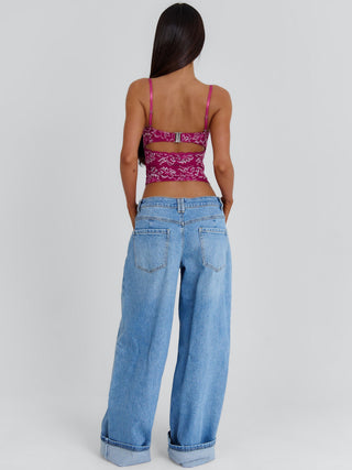 SANTANA TOP BURGUNDY Crop Top 