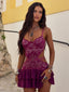 SANTANA MINI DRESS BURGUNDY Mini Dress 