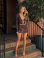 SATINE MINI DRESS MAUVE LEOPARDO Mini Dress 